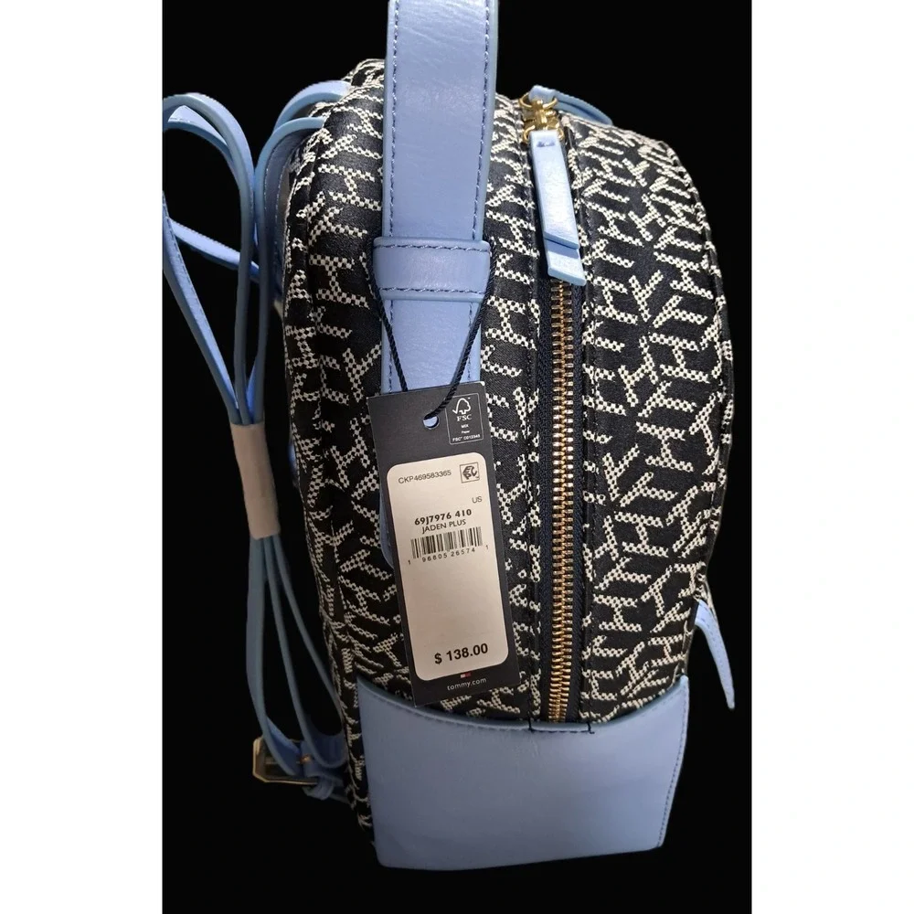 Tommy‎ Hilfiger Classic Monogram with Pop of Color, Backpack, Black and White